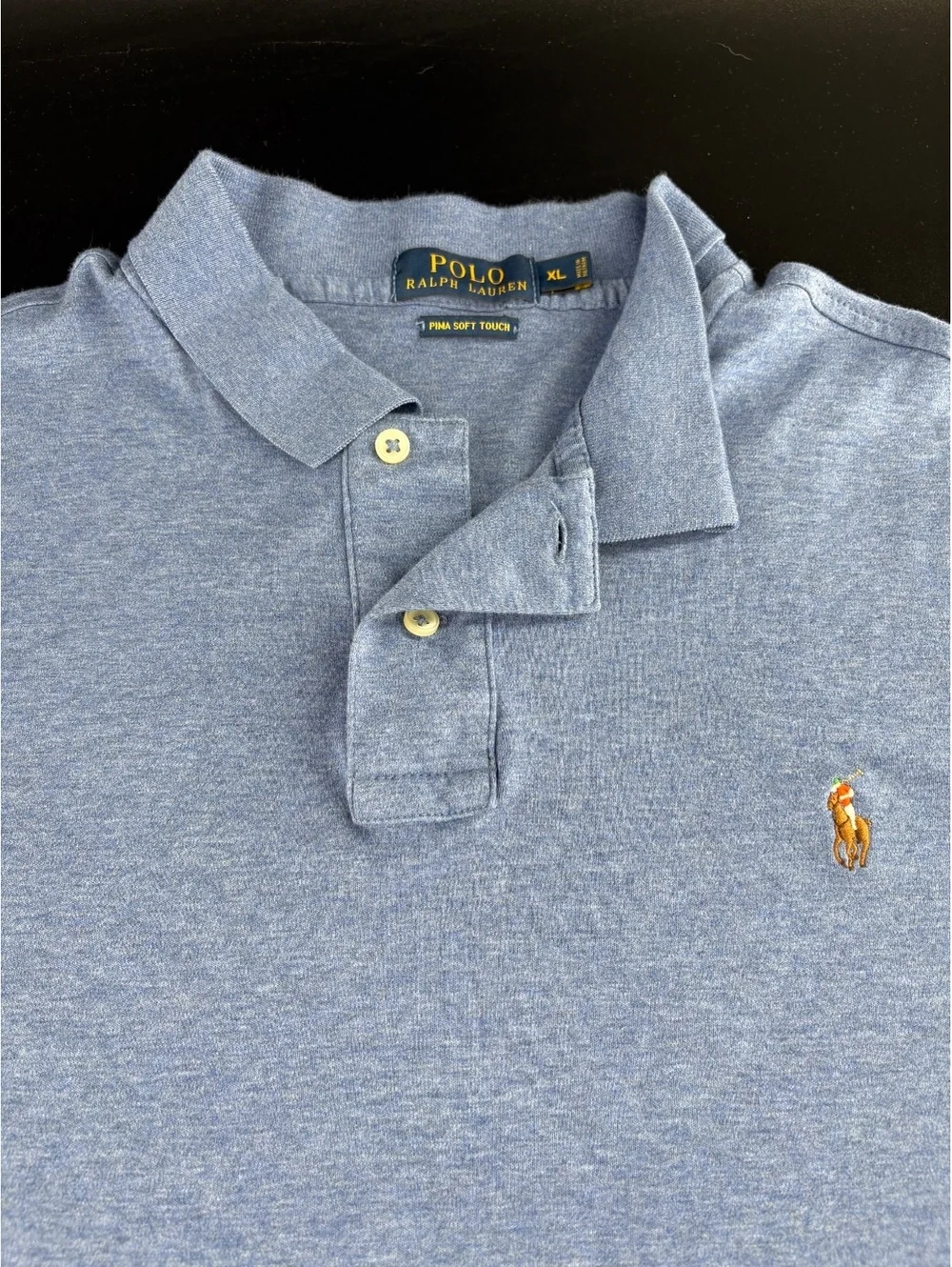 Polo Ralph Lauren Pima Soft Touch Mens XL Heather Blue Polo